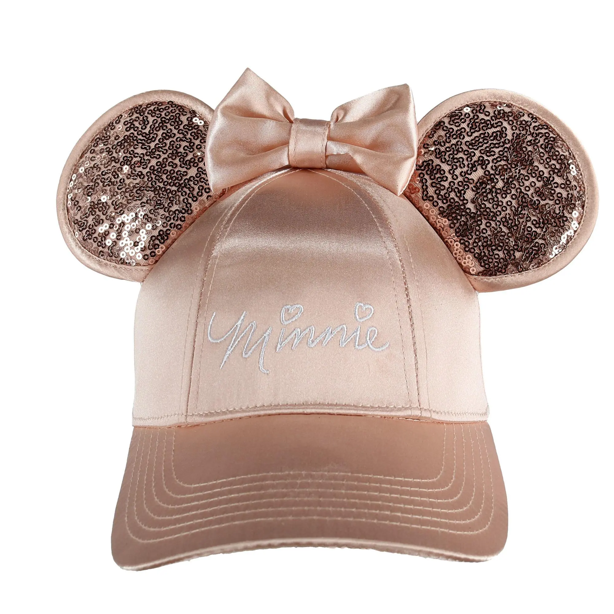 Jerry Leigh Disney Women's Minnie Mouse Baseball Cap with 3D Bling Ears, Baseball Caps