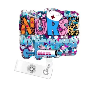 Badge Holder, 1 Count Retractable Badge Reel, ID Badge Holder For Nurse, Doctor, Student, Worker And Volunteers, ID Card Holder