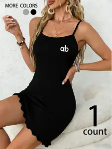 Women's Sleeveless Casual Slim-Fitting Long Dress, Soft Fabric & Cute Print Design, Ideal for Outdoor Shopping & Trendy Gifts, Womenswear