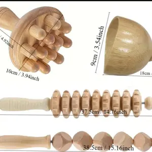 BertyShop Wood Therapy Body Care Set - Includes Wooden Tools for Body Care, Natural and Eco-Friendly Design