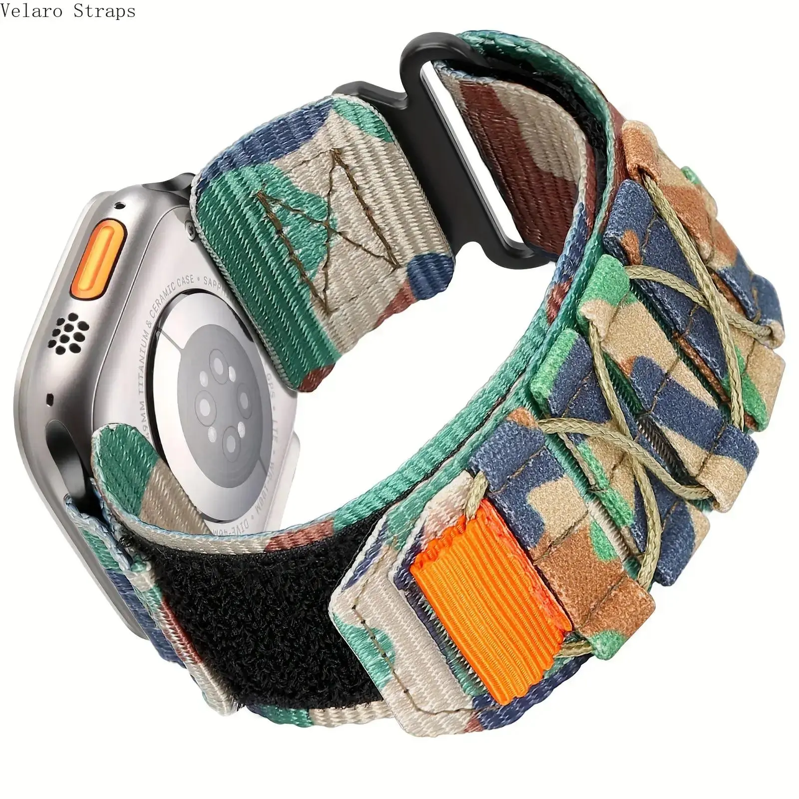 Camo Canvas Nylon Apple Watch Band, Sport Strap Compatible with Ultra/Ultra 2 & Series 1–9 (42/44/45/49mm)