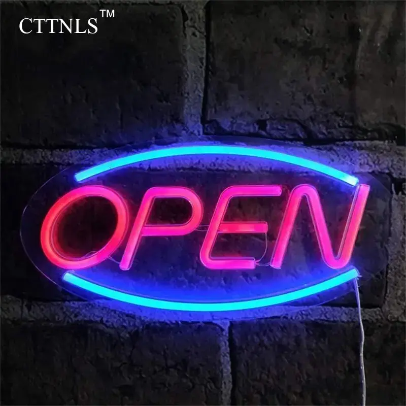 USB Powered Open Sign Neon, LED Business Neon Open Sign Wall Light, Novel Night Neon Lamps for Bars, Stores, Coffee Shop, Hotel, Outdoor Decorations, Led Neon Lights