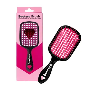 Bautero Detangling Hair Brush for Curly Hair, Vented Paddle Detangler Brush for Natural Hair, Wet & Dry Hair Brush Detangler, Anti-Static, 4C Coily Kinky Hair