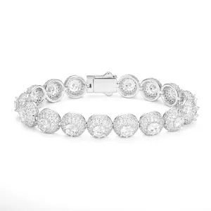 【#B274】 Round Tennis Bracelet UCCIYO Sparkling Synthetic Moissanite Chain Bracelet S925 Sterling Silver