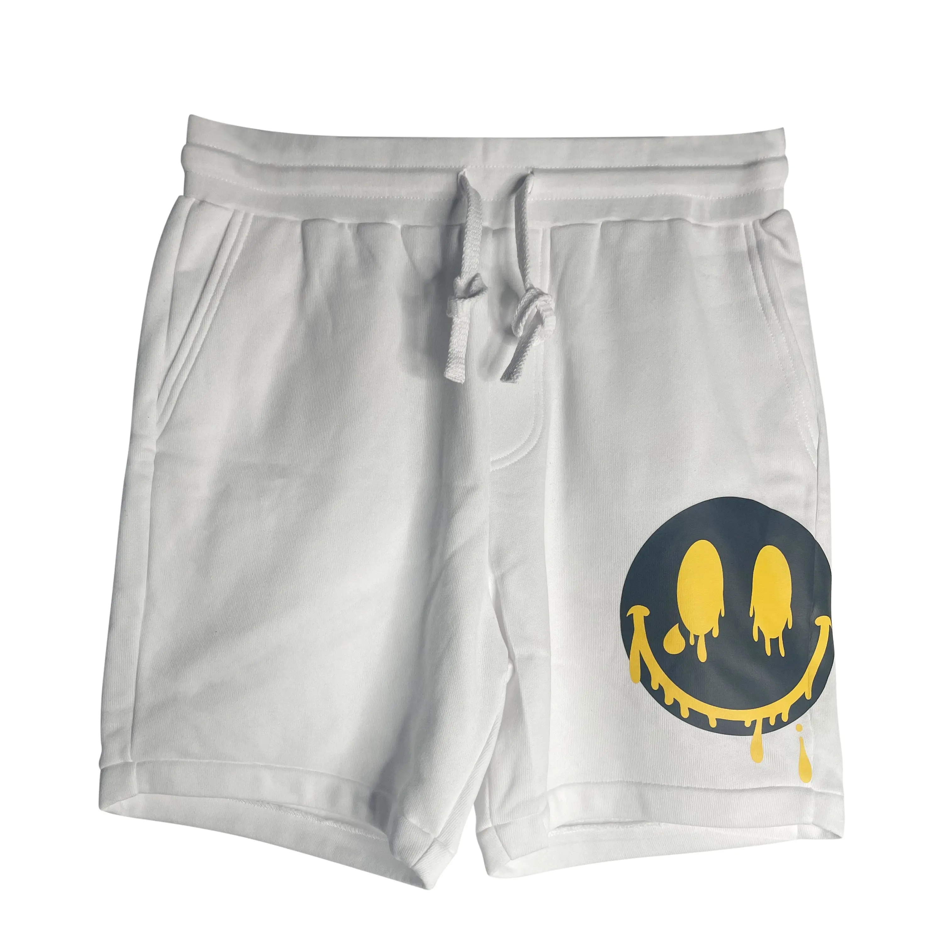 2023 Smiles Series: Black/Yellow Melting Smiley Face Unisex Sweat Short