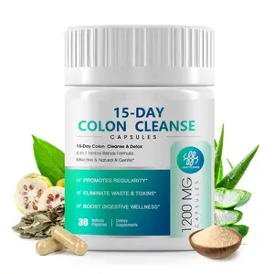 15-Day Colon Cleanse Capsules Supplement 6-in-1 Herbal Blends for Colon Broom, Constipation Relief, Bloating Gut Digestive Wellness Vitamin Healthcare Edible Fitness