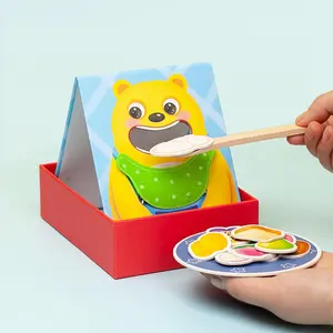 Cute Bear Feeding Game (1 Set) Multi Activity Playset, Early Education Pretend Play Toy, Fine Motor Skill Eating Training Toy, Birthday Gift