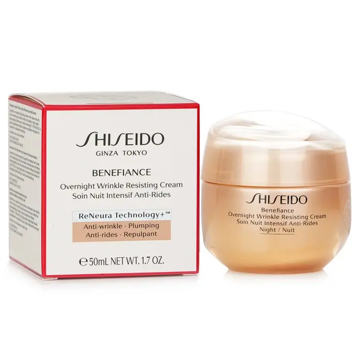 Shiseido Benefiance Nourishing Fragrance-Free Floral Night Cream, Anti-Wrinkle Moisturizer, 50ml/1.7oz