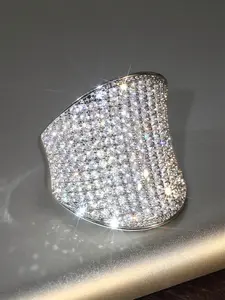 Luxury Artificial Zircon Decorated Ring, Elegant Ring for Women, Fashion Jewelry Accessories for Party, Trendy All-match & Exquisite Jewelry for Birthday Gift, Statement Ring, Elegant Glittering Ring, Elegant Fashion Rings, Synthetic Zircon Rings