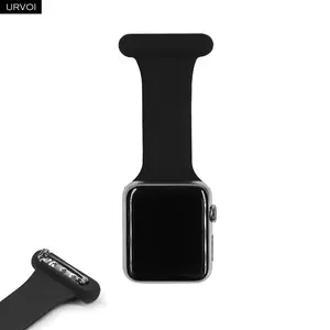 URVOI Doctor Nurse strap for Apple Watch series 11 10 9 8 7 6 SE3 silicone sport band for iWatch safety pin strap easy hook fob Smart Watch Straps