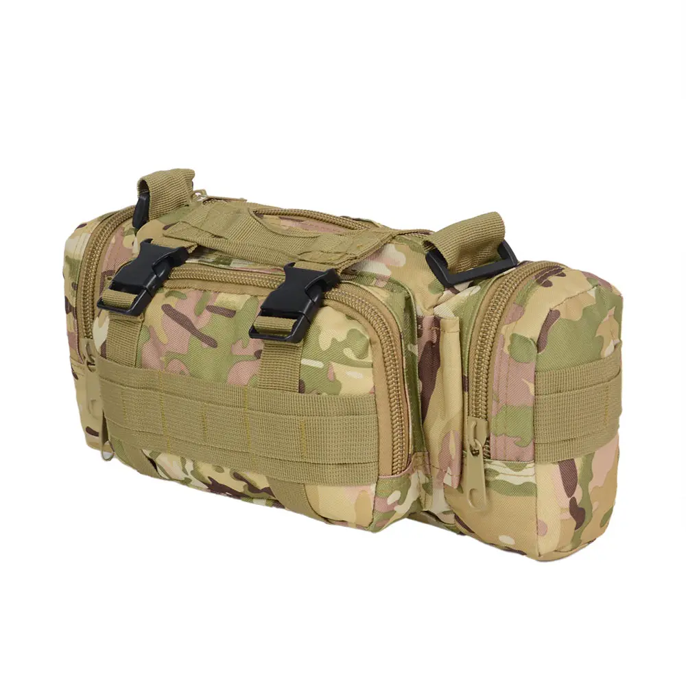 Tactical Waist Bag, Camouflage 3P Attack Pack, Convertible Multifunctional Sports Bag with Zipper Pockets for Outdoor Cycling & Photography, Tactical Accessories