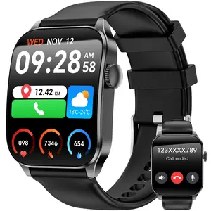 Smart Watch for Men Women, 1.91'' Fitness Tracker with Heart Rate Monitor, Pedometer & Sports Modes, Bluetooth-compatible, Android iOS Compatible, Health Fitness Smartwatch, Sports Tracking Smartwatch
