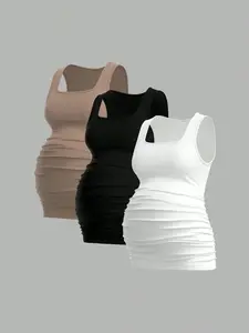 3-pack maternity tank tops, women's maternity wear, summer casual sports yoga tops, summer T-shirts, Maternity Clothing, Maternity Clothes