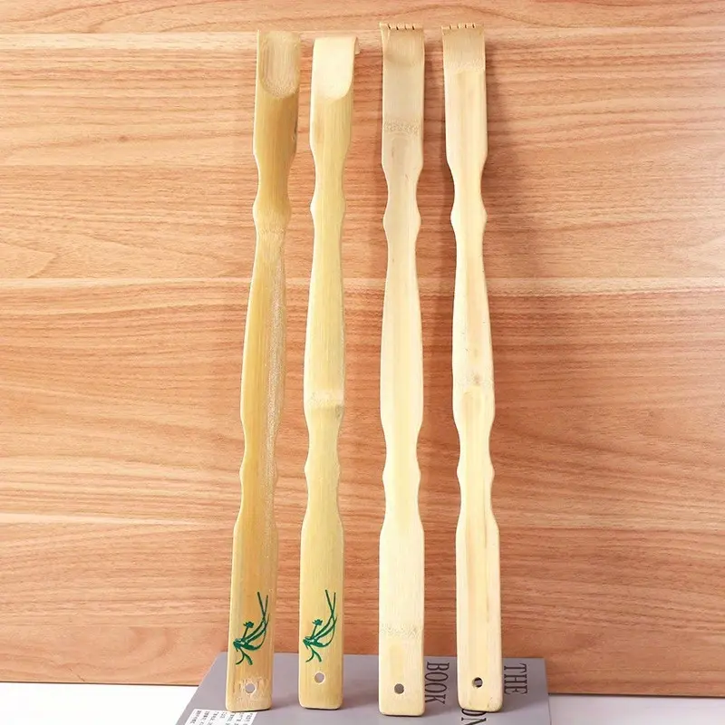 2pcs Back Scratcher, Scratcher for Men Women Gift, Curved Long Handle Bamboo Back Scratcher, Ideal Body Care Massage Gifts for Mom and Dad, Body Care Tools