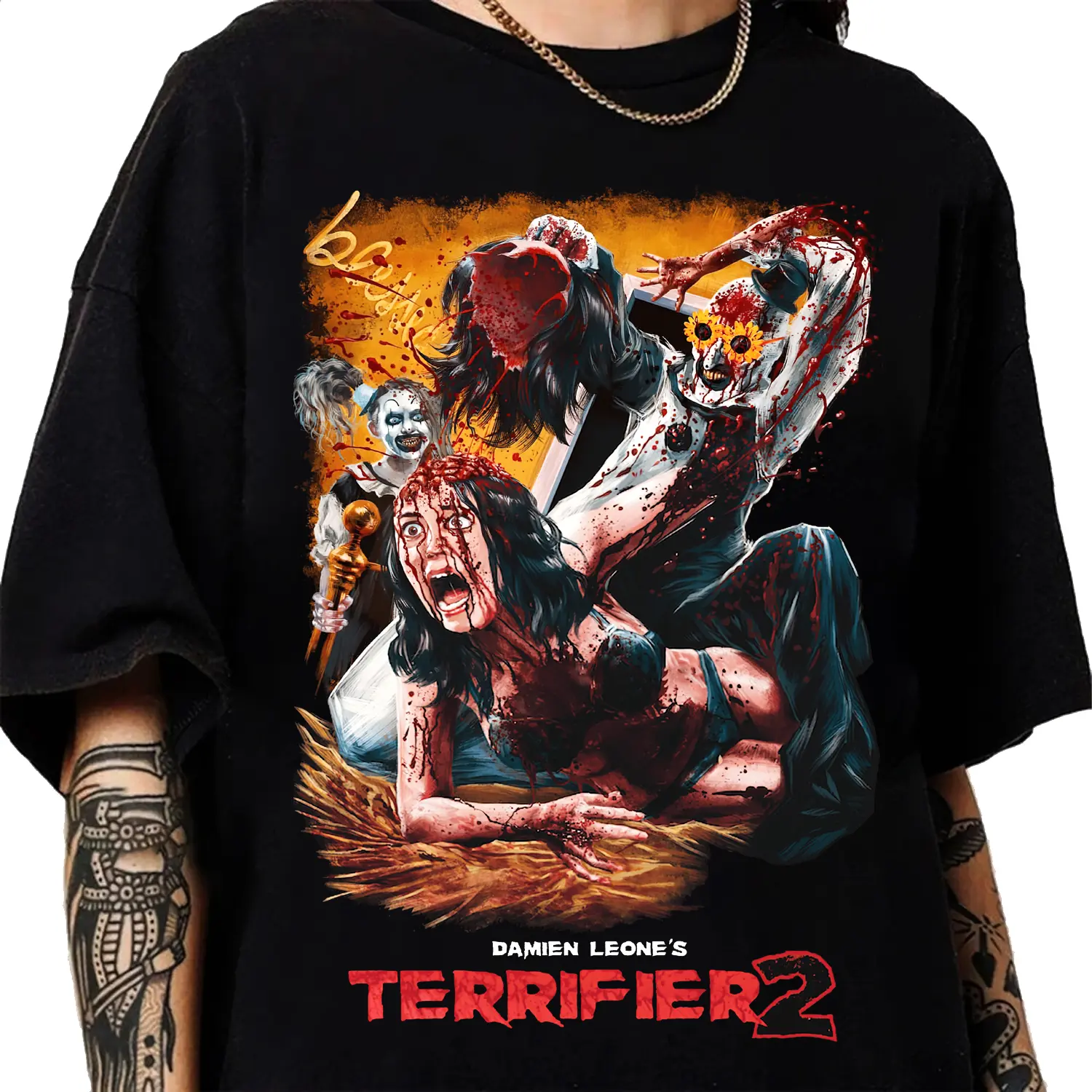 Terrifier T-Shirt, Horror Movie Poster T Shirt, Gift for Her, Gift for Him, Clown Horror Movie Fan Shirt, Stylized Horror Movie Graphic Tee.