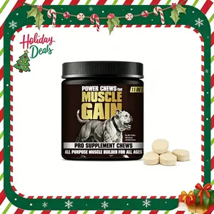 Dog Muscle Builder Supplement for Dogs -11-in-1-Puppy & Dog  Vitamins & Supplements for Muscle Gain & Growth- Ultimate Canine Multivitamins for All Breeds & Ages - 120 Tabs