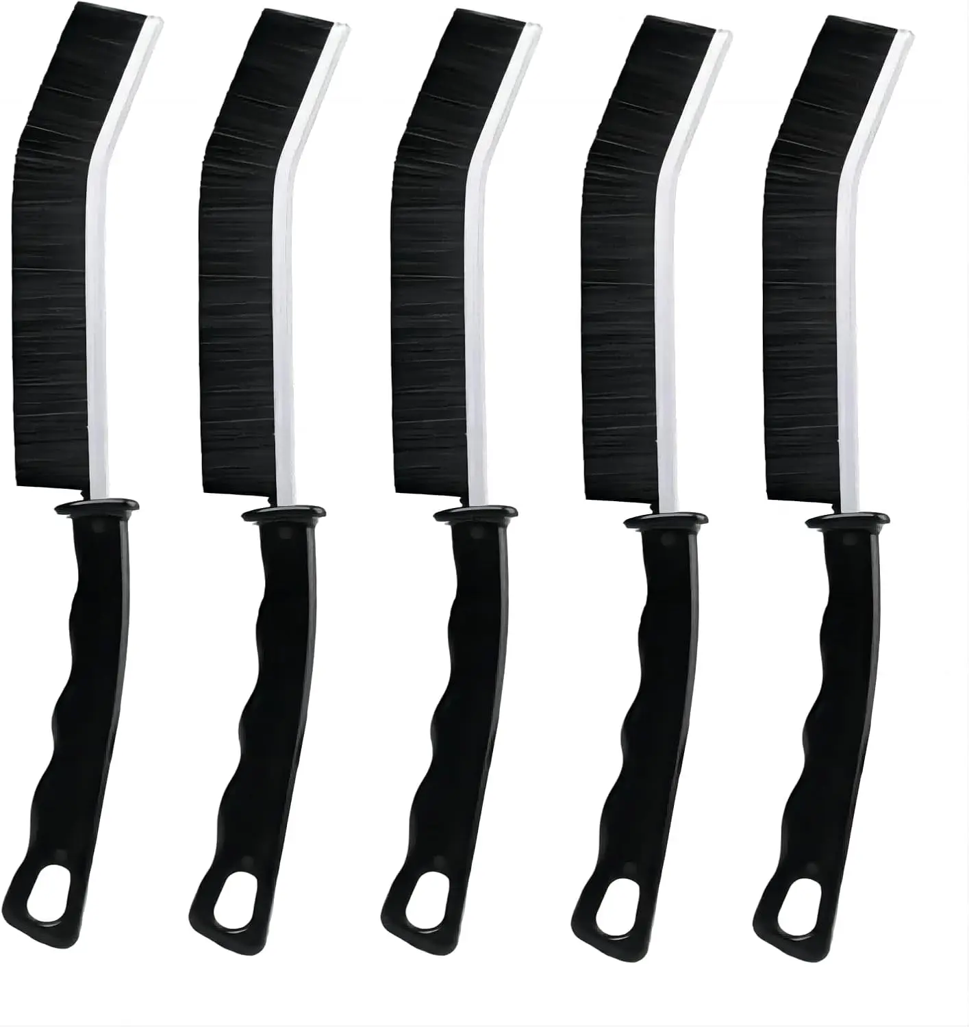 5 Piece Crevice Cleaning Brush Set, MultifunctionalHard Bristle Gap Brush, Fine Dust Cleaner, WindowCrevice Tiny Cleaning Tool, for Bathroom HouseholdKitchen Tiles Toilet Car, Home Cleaning, HouseCleaning, Deep Reach Gap Handle、moving essentials