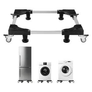 VEVOR Fridge Stand Mobile Base, 1100 lbs Load Capacity, Washing Machine Stand with 8 Locking Twin Wheels and 4 Brakes, 27.5 -35.4 Inches Adjustable Furniture Dolly for Washer, Refrigerator and Dryer