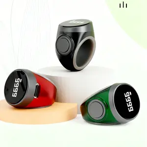 Smart Prayer Bead Ring, Precision Fit 22/20/18mm, No APP Needed, One-Click Time Reminder, Waterproof Electronic Counter, Muslim Praying Tool