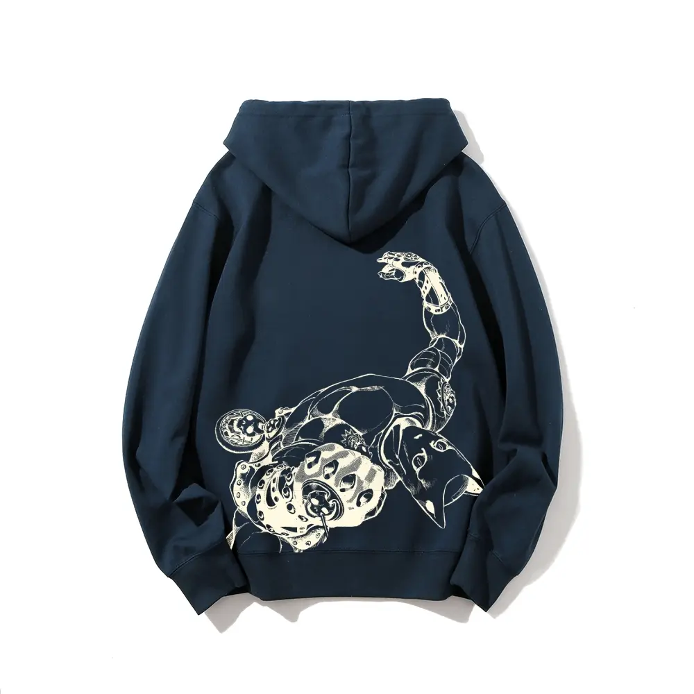 Killer Queen anime Fashion JoJo Stand Graphic Hoodie Made in USA Streetwear Sweatshirt | JoJo’s Bizarre Adventure Inspired Pullover | Unisex Anime Hoodie Gym clean Fit