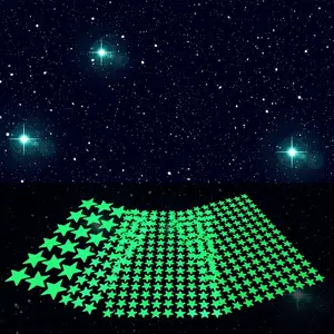 Glow in The Dark  Stickers, Bright and Lasting, Glow Stickers for Ceiling and Wall, Glow in The Dark Stars for Ceiling, Fantastic Wall Stickers for Bedroom, Green