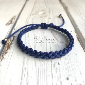 Blue Bracelet Anklet Braided Adjustable Waterproof Beach Destin II Style