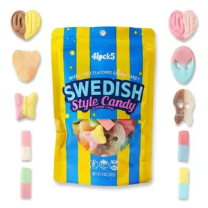 Swedish Style Gummy Candy Mix 0.5 lb – Sweet & Sour Scandinavian Gummies, Assorted Butterfly, Alien & Heart Shapes, Chewy Candy in Sealed Bag for Home, Office, Outdoor Snacks & Gifts