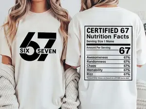6 7 Six Seven Shirt Front Back, 6 7 Shirt, Viral meme tee, Funny Number Gen Z shirts Gen Z Gifts