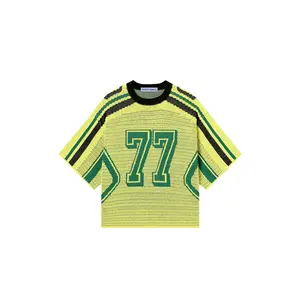 Aelfric Eden Comfort Tee Knit Tee 77 Stripe Graphic Unisex Tee Color Blocking Y2k Short Sleeve 2025 Trend Tops