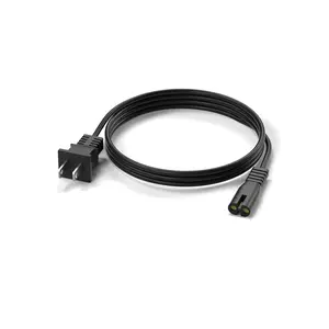 Replacement 2 Prong Power Cord, 4.9ft Figure 8 Cable, IEC C7 to NEMA 1-15P, 18AWG 10A Power Supply Cord for Robotic Vacuum Charging Dock and Other Household Electronics