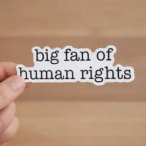 Big Fan of Human Rights Sticker/Car Magnet, Equality Magnet, Social Justice Sticker, Activist Gift, Human Rights Advocacy Sticker, Anti ICE A