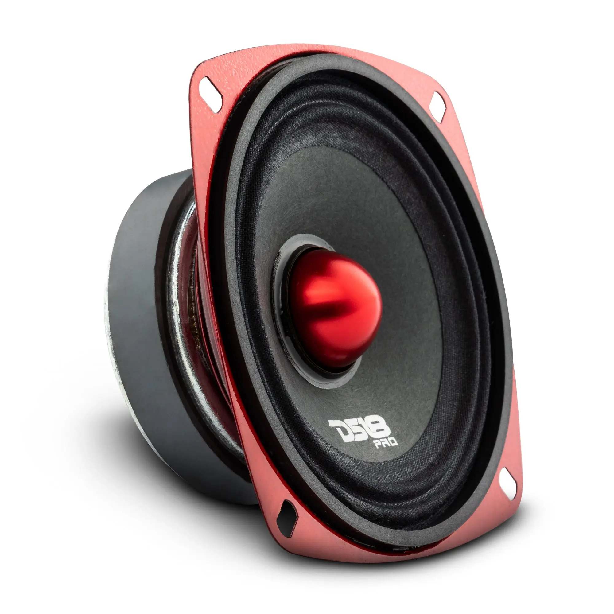 DS18 PRO-X 4" Shallow Mid-Range Bullet Car Audio Speakers, 100W RMS, 4-Ohm, Crystal Sound, Watts