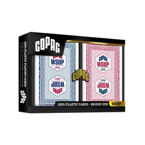 Copag WSOP 2023 Premium Durable 100% Plastic Bridge Size Regular Index Card Game Sets - Red/Blue Double Deck, 52 Cards Each, Suitable for 12 Years Above, Deck Of Playing Cards, Premium Cards