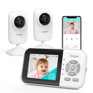 Simyke Video Baby Monitor with 2 Cameras and Audio 2.8" Screen, Night Vision, APP, 2-Way Talk, 1200ft Long Range, Feeding Clock, Temperature Detection, Portable Wireless Baby Cam Home Use