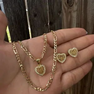 Gold plated SET earrings and necklace