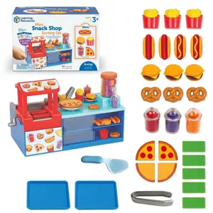 Learning Resources Mini Snack Shop Sorting Set, Play Food Shop, Role Play Store, Kids Kitchen Playset Accessories, Cooking Games, Fine Motor Skills, Toddler Toys, Girl and Boy Birthday Gift