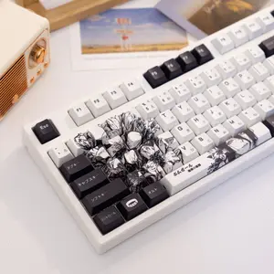 138 Key Rose Reseda 3.0 Keycaps, Pbt Dye Sublimation Cherry Profile Design, Compatible with Mx Switches, Fits Keyboard Models 61-108