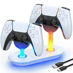 2026 New PS5 DualSense Controller Charger | LED Lighting, Safe Fast Charging, Overcharge Protection, USB Charging, PS5 Accessories