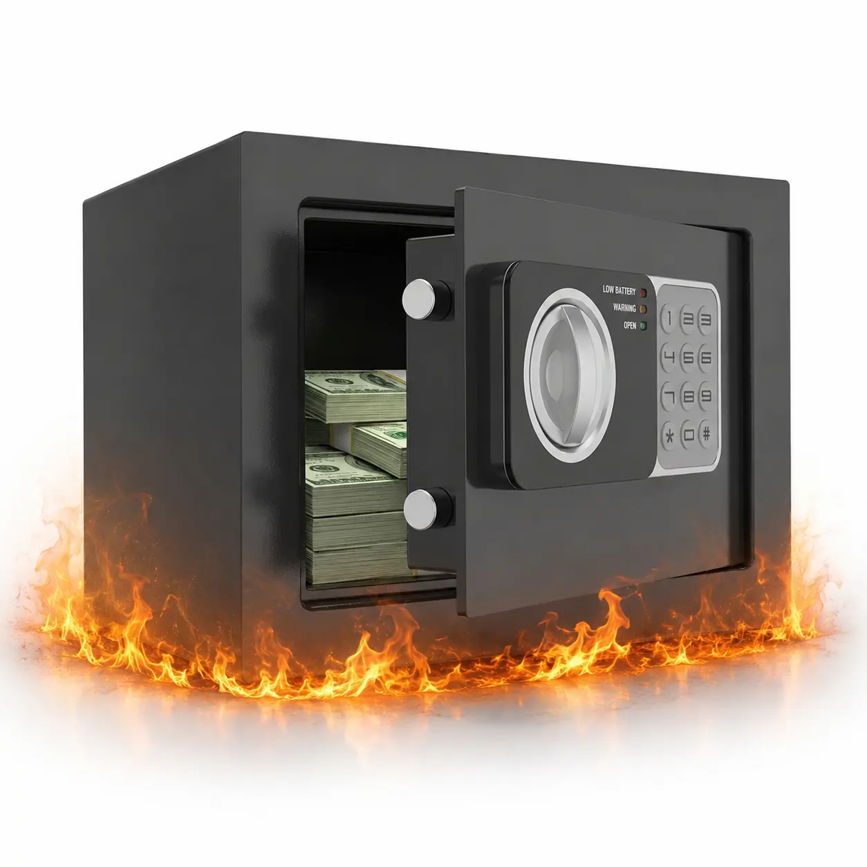 Wall Mount Compact  Box 0.24 Cu Ft with Digital Lock fireproof bag cash protection small bed side  pin code father day gift alarm system metal safe solid steel construction