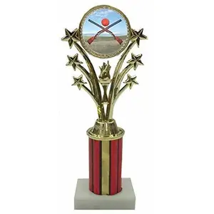 BuyAwardsandTrophies Sporting Clay Traveling Trophy - Plastic Trophy with Base, Awards and Trophies for Sports Competition, Prizes for Adults and Kids Gold,18"