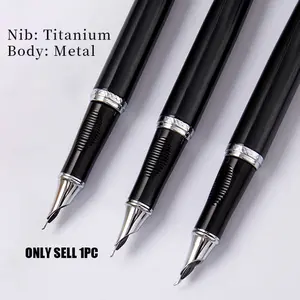 Liupintang Fude Nib Calligraphy Fountain Pen – Smooth Writing Pen for Beautiful Handwriting, Signature & Calligraphy Practice, Gift Set with 12 Ink Cartridges