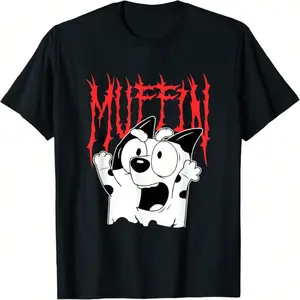 Muffin Metal White Heeler Emotions Grunge Scream T-Shirt, Y2k Clothing, Unisex Cotton Crewneck T-Shirt, Y2K Cyber Wave Tee - Retro Vapor Aesthetic, Streetwear Statement Menswear Womenswear Underwear Top