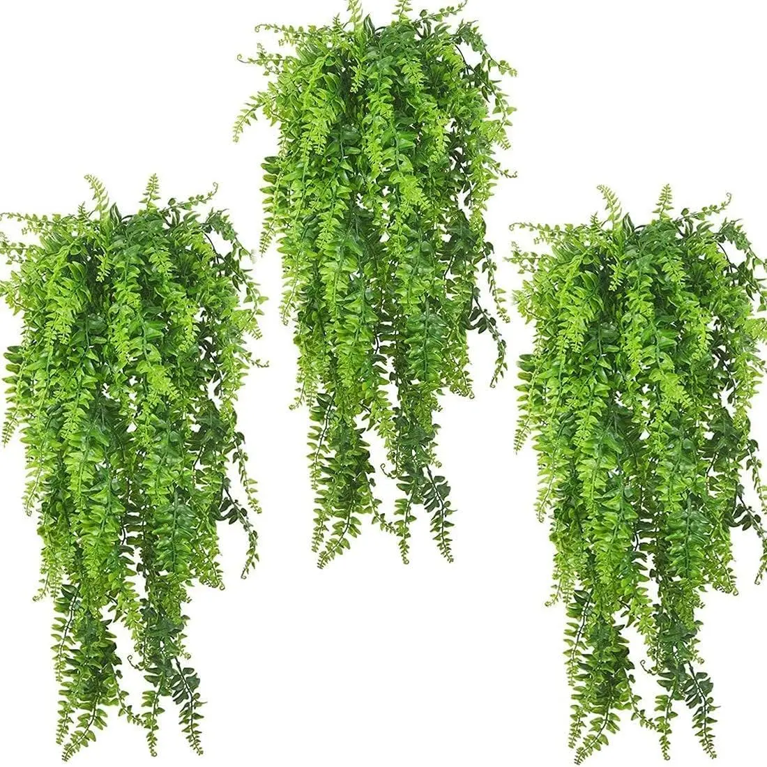 3 count Green Reptile  Terrarium Hanging  Vines with Suction Cup Artificial Leaves Bearded Dragon Tank Accessories Terrarium Decor for Leopard Gecko Lizard Snake Geckos Chameleon