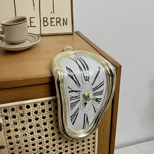 DALI Melting Clock Table Clock Table Decoration Home Decor Holiday Gifts Creative Gifts Golden&Sliver Clock