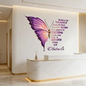 SICANDAENHK Transform your space with these large colorful inspirational butterfly wall decals!Positive motivational quotes + vibrant butterflies, easy peel-and-stick for bedroom, living room & office🌈🦋