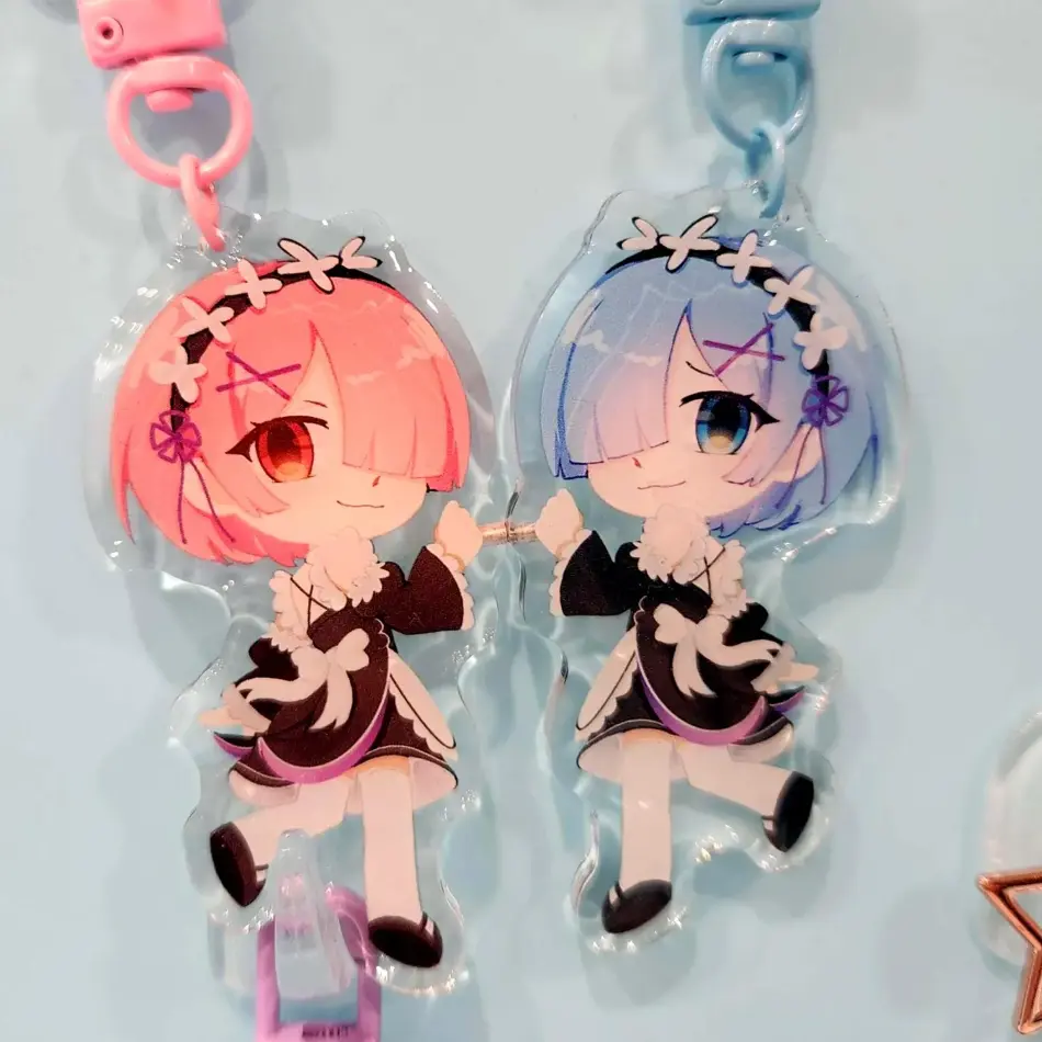 Double-Sided Anime Magnetic Charms, Cute Acrylic Keychain Accessory for Bags and Backpacks, random 1 pack