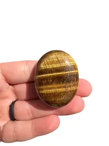 Tigers Eye Worry Stone - Polished Stone Oval