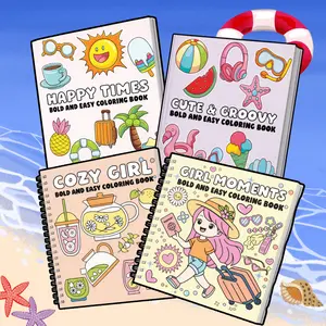 Bold Lines Coloring Books - Easy-to-Use Office Art Supplies for Summer Getaways, Stress Relief