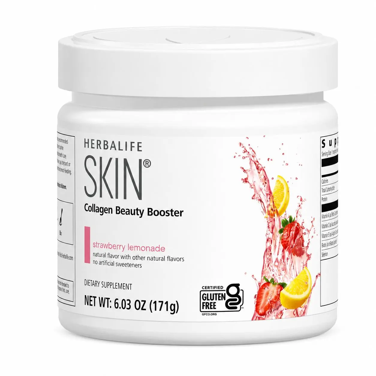 Herbalife Skin Collagen Beauty Booster Dietary Supplement Powder, Strawberry Lemonade Flavor, 6.03 oz Drink for Radiant Skin Care, Hair & Nails with Bioactive Peptides & Vitamins, Gluten-Free