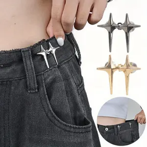 2 Pieces/4 Pieces Seamless Waistband Adjuster for Women, Magic Buckle Pants Shaper to Reduce Waist Size, Versatile Alloy Belt for Skirts and Jackets, Metallic Buckle